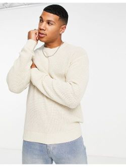 Originals oversized ribbed sweater in ecru