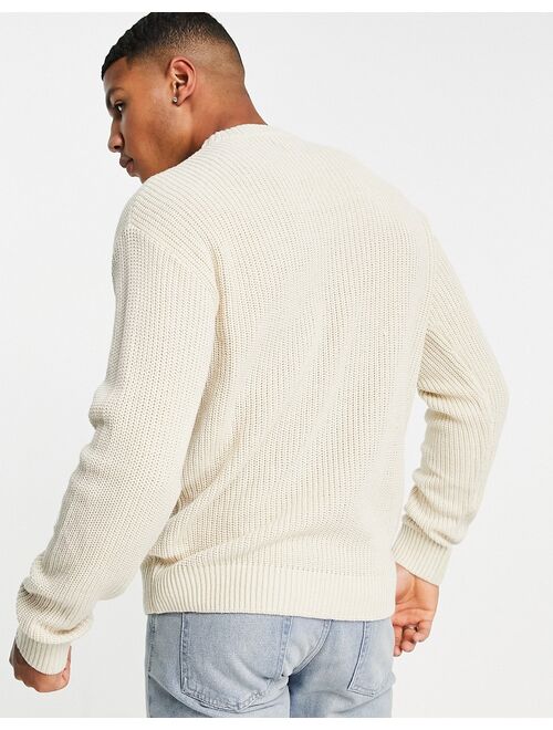 Jack & Jones Originals oversized ribbed sweater in ecru