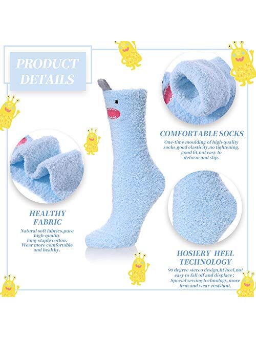 DYW Womens Soft Cute Funny Animal Designe Microfiber Slipper Socks Cozy Fuzzy Winter Warm Socks