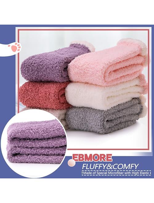 EBMORE Womens Fuzzy Socks Fleece Fluffy Cabin Plush Warm Sleep Soft Cozy Winter Adult Socks
