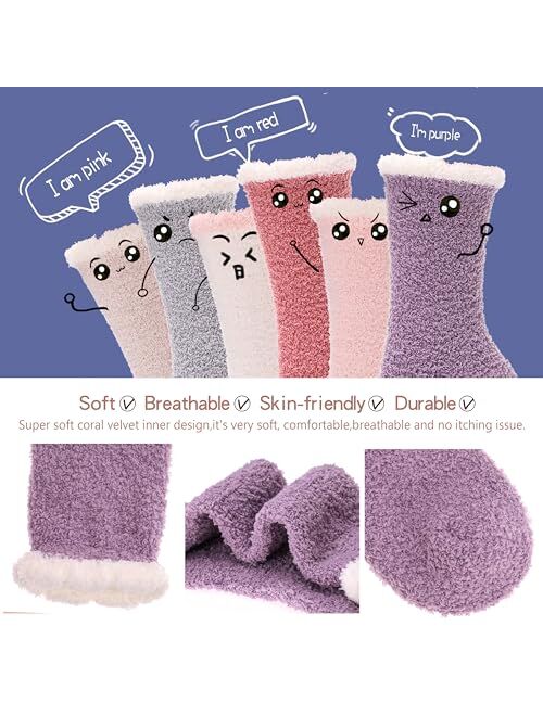 EBMORE Womens Fuzzy Socks Fleece Fluffy Cabin Plush Warm Sleep Soft Cozy Winter Adult Socks