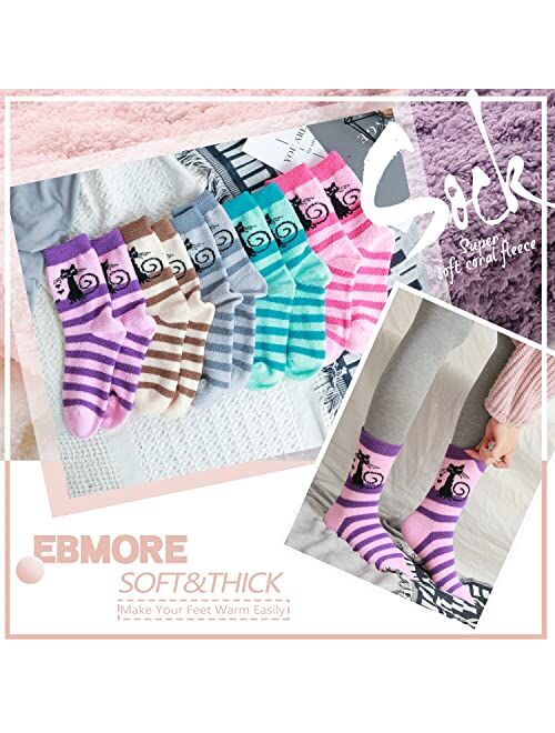 EBMORE Womens Fuzzy Socks Slipper Soft Cabin Plush Warm Fluffy Winter Sleep Cozy Adult Socks