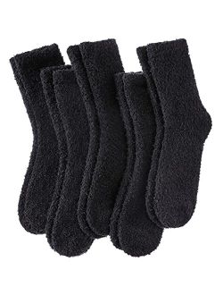 LINEMIN Womens Fuzzy Socks Cozy Fluffy Winter Warm Slipper Socks Microfiber Soft Home Sleeping Socks