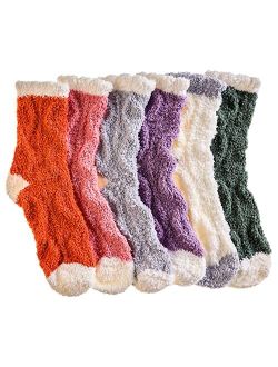 Velice Womens Fuzzy Socks Soft Cozy Fluffy Slipper Socks Winter Warm Plush Sleeping Christmas Socks