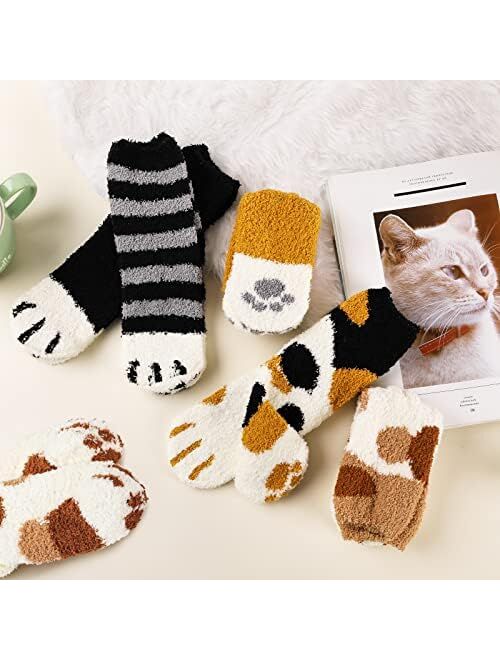 Trifabricy Fuzzy Socks for Women, Cute Winter Fluffy Socks, Warm Soft Cozy socks, Funny Novelty Socks Slipper Socks for women