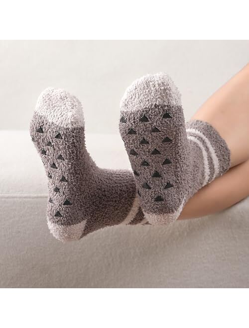 Fauson Fuzzy Socks for Women - Fuzzy Socks with Grip, Cozy Socks Slipper Socks for Women, Womens Fuzzy Socks Soft Comfort