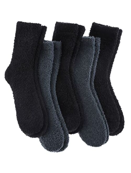 CHOWISH Womens Fuzzy Slipper Socks Super Soft Microfiber Fluffy Cozy Winter Warm Fuzzy Crew Socks