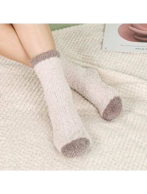 Clothirily Fuzzy Socks for Women - Warm Fluffy Socks, Winter Cozy Socks for Women with Coral Fleece, Womens Slipper Socks