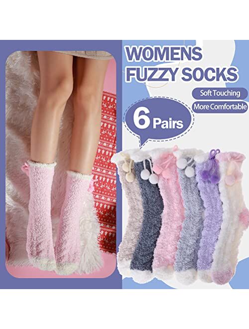 ANTSANG Womens Fuzzy Socks Slipper Winter Fluffy Comfy Cozy Socks Cabin Warm Home Socks