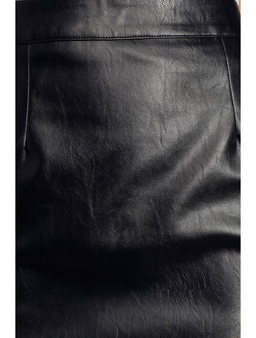 Lulus Corte Black Vegan Leather Mini Skirt