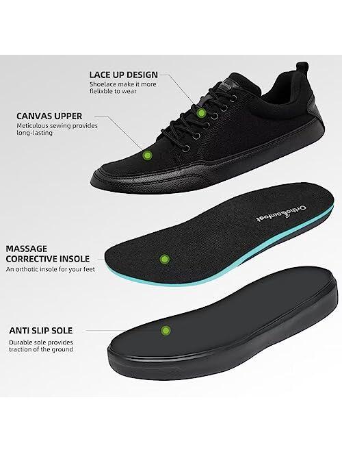 OrthoComfoot Mens Orthopedic Pain Relieve Shoes with Arch Support, Soft Supportive Shoes for Walking, Comfortable Plantar Fasciitis Sneakers with Cushioned Sole