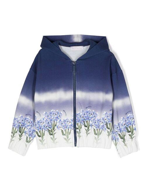 Monnalisa flower-print cotton hoodie