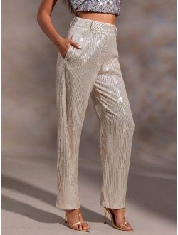 BAE Sequin Slant Pocket Suit Sequin Pants