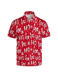 baprrjy Golf Shirt Mens Polo Shirts Short Sleeve Funny Golf Shirt for Men Dry Fit Hawaiian Golf Polo Shirts