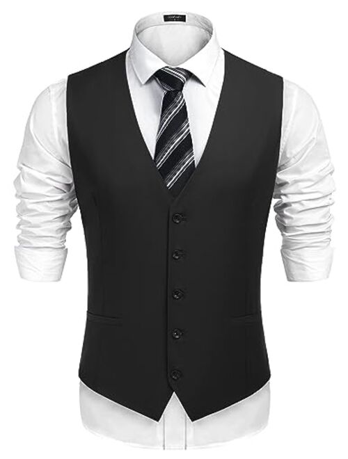 COOFANDY Men's Business Suit Vest Casual Dress Vest Slim Fit Waistcoat Vest