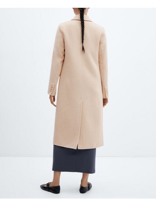 MANGO Women's Handmade Buttoned Wool Coat