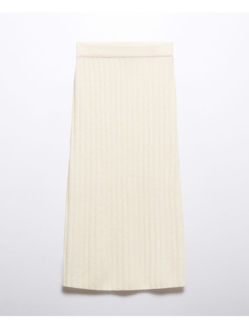 MANGO Women's Thick Knitted Midi Skirt