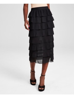 Women's Tiered Pull-On Midi Skirt, Created for Macy's