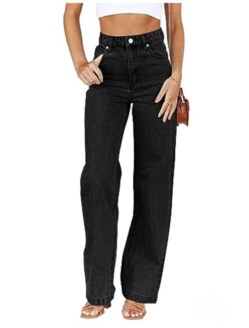ETTELO Womens Jeans Mid Waisted Straight Leg Loose Stretchy Lightweight Tummy Control Trendy Jeans for Women 2023