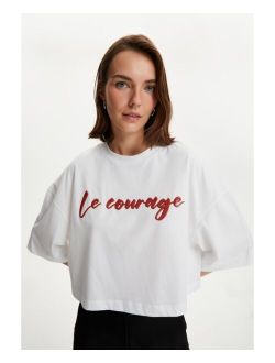 NOCTURNE Women's Oversized Crop T-Shirt