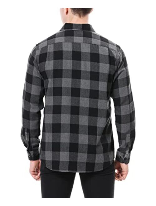 Alex Vando Mens Button Down Shirts Regular Fit Long Sleeve Casual Plaid Flannel Shirt