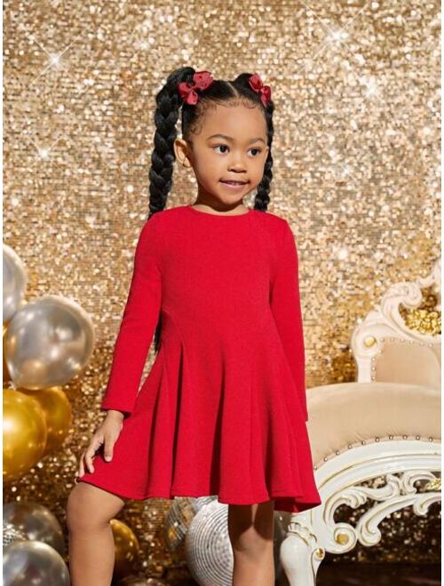 SHEIN Kids Cooltwn Young Girls Dresses for Christmas