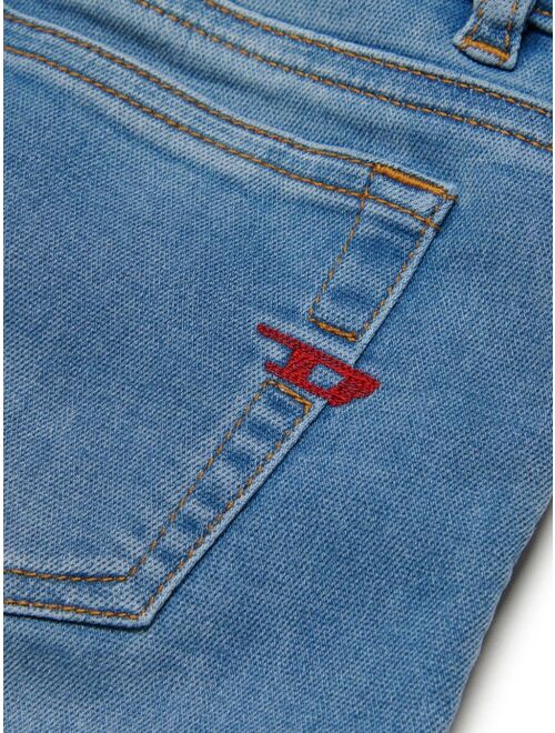 Diesel Kids logo-embroidered straight-leg jeans
