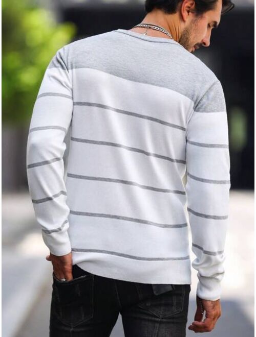 Manfinity Homme Men Striped Pattern Sweater