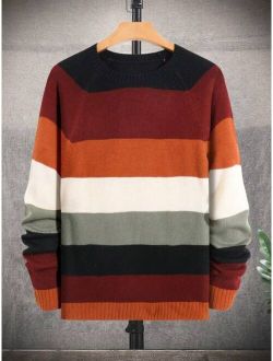 Manfinity Homme Men Color Block Raglan Sleeve Sweater