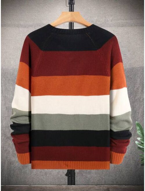 Manfinity Homme Men Color Block Raglan Sleeve Sweater