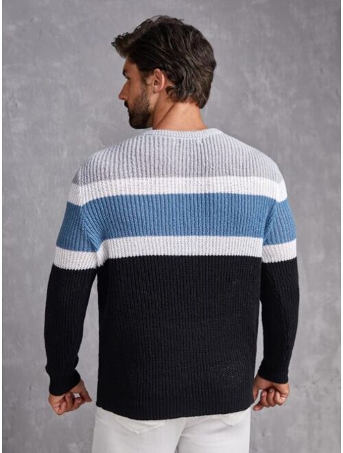 Manfinity Homme Men Color Block Sweater