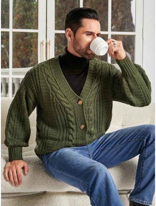 Manfinity EMRG 1pc Cable Knit Cardigan