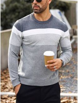 Men Color Block Sweater