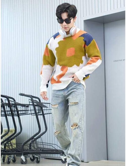 Manfinity EMRG Men Color Block Drop Shoulder Sweater