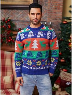 Manfinity Homme Men Christmas Pattern Sweater