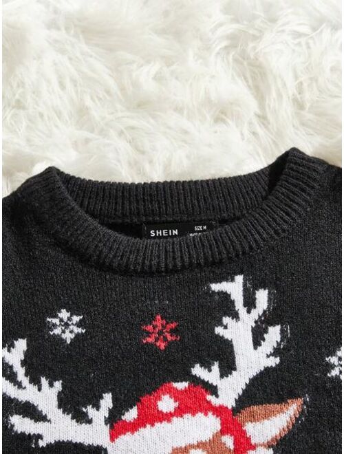 Manfinity Hypemode Men Christmas Pattern Drop Shoulder Sweater