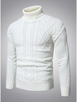 Manfinity Men Cable Knit Turtleneck Sweater