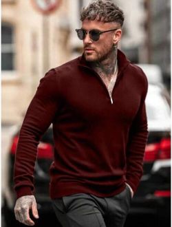 Men Quarter Zipper Sweater