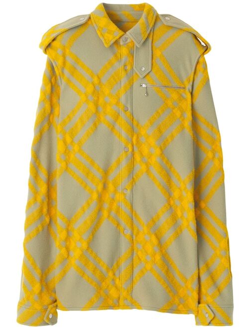 Burberry check-pattern wool-blend shirt