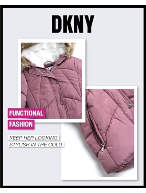 DKNY Girls' Winter Jacket - Quilted Bubble Puffer Parka - Heavyweight Coat for Girls (7-16)