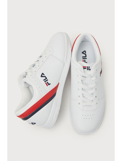 FILA Place 14 White Multi Striped Lace-Up Sneakers