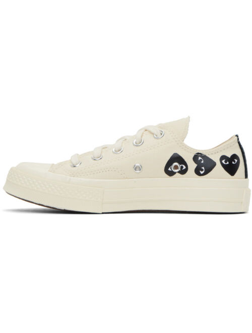 COMME DES GARCONS PLAY Beige Converse Edition Chuck 70 Multi Heart Sneakers
