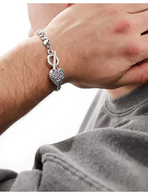 Faded Future amore antique T-bar bracelet in silver