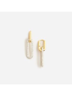 Pave crystal link earrings