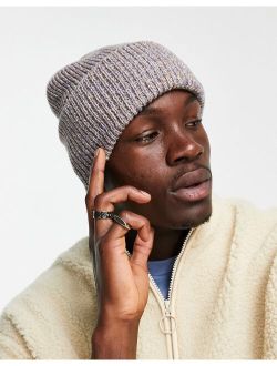 deep turn up beanie in multi twist