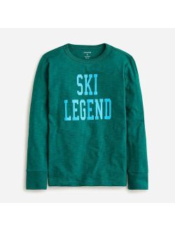 Kids' long-sleeve "ski legend" graphic T-shirt