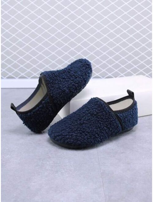Shein Children's Anti-slip Outsole And Velvet Lining Warm Home Slippers