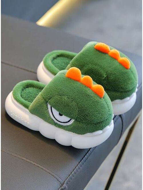 Shein Dinosaur Shaped Kids' Slippers, Boys' And Girls' Warm Anti-slip Indoor/outdoor Home Shoes