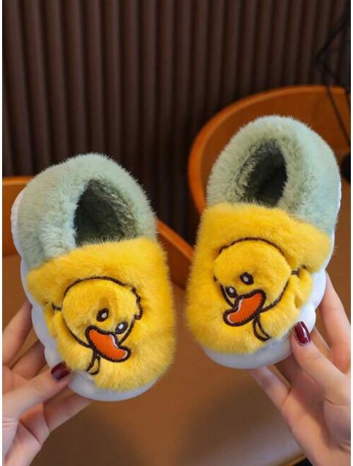 Shein Kids' Cute Duck Head Home Slippers, Winter