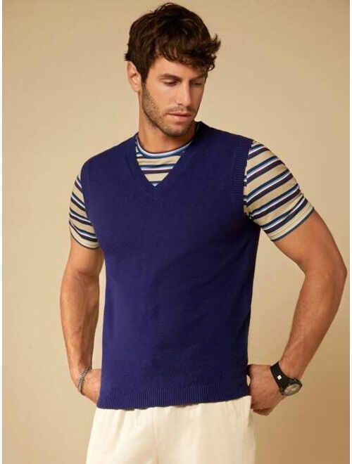 Manfinity Homme Men Solid Sweater Vest Without Tee